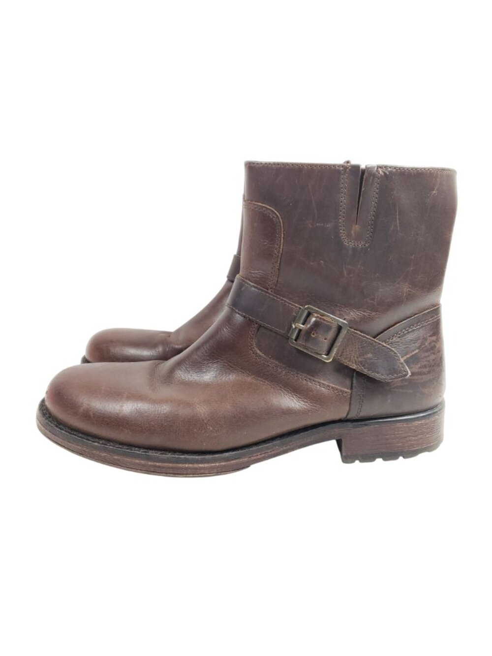 Franco Fortini Mens Size 9 Brown Leather Ankle Boots With Side Zipper - Picture 5 of 9